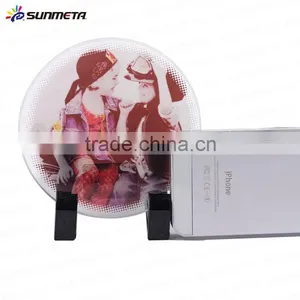Yiwu Sunmeta Factory Supply Hot Sale Sublimation Round Blank Glass Coasters thumbnail-4