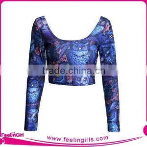 New Arrival NO MOQ Long Sleeve Crop Top for Womens thumbnail-1