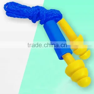 Chemical 3 Flange Silicone Ear Plugs in Pipe Soundproof Silicone Ear Plug SNR 29 Without String for Sales thumbnail-1