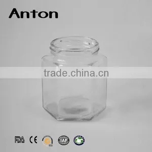 350ml Tableware Manufacturer Large Hexagonal Glass Storage Jars thumbnail-2