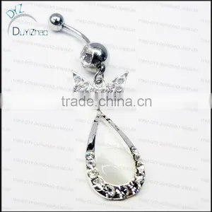 Cat Eye Stone Beautiful Navel Piercing Body Jewelry thumbnail-1