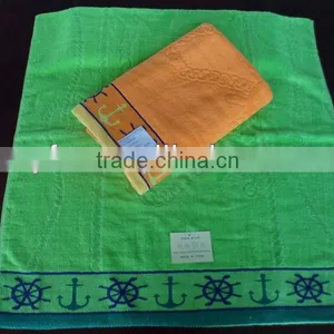 100% Cotton Velour Velvet Jacquard Beach Towel thumbnail-1