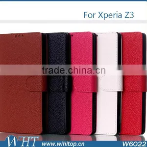 LEATHER PU FLIP BOOK WALLET CARD HOLDER CASE COVER FOR SONY XPERIA Z3 L55T L55U D6653 #W6022 thumbnail-1