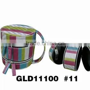 Faux Leather Jewelry Box With Handle Colorful Fashion With Zipper thumbnail-5