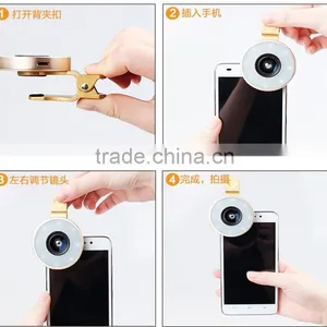 Angle Selfie Lens With LED Flash Fill-in Light for IPhone Samsung LG Mobile Phone Purple thumbnail-3