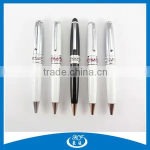 Fat Mini Pens With Rhinestone Capped Middle Ring thumbnail-1