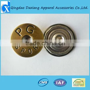 2016 Customized Brass Metal Shank Buttons /jeans Button for Demin thumbnail-1