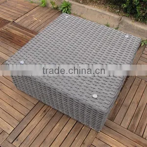 TEMPERED GLASS RATTAN GARDEN TABLE thumbnail-1