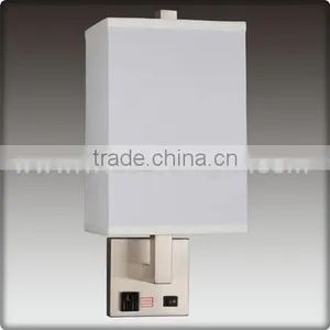 UL CUL Listed Hotel Guest Room Lamps Mounted Wall With Switch And Outlets W20183 thumbnail-1