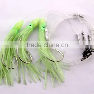 Groper Heavy Duty Rigs Two or Three Luminous Squids 13/0 Recurve Circle Hooks Effective on Other Deep Water Fish thumbnail-2