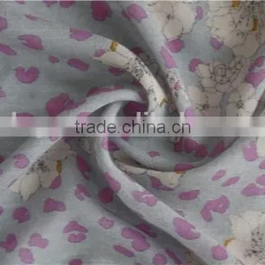 Flower Print Wool Long Scarf thumbnail-5