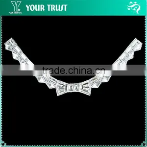 Fashion Ribbon Lady Crystal Jewelry Rhinestone Bead Necklace thumbnail-1