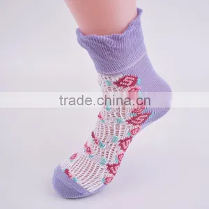Custom Lady Jaquard Rumi Socks With Pointelle Pattern Rumi Socks Lady Rumi Socks thumbnail-2