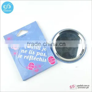 China Manufacturer Wholesale Tin Fancy Make up Mirror Custom Print Pocket Mirror thumbnail-4