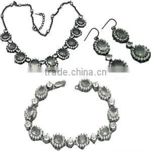 Fashion Hematite Plating With Crystal Jewelry Sets thumbnail-1