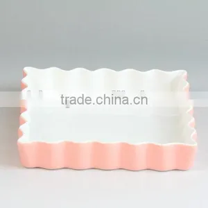 Bakeware Colorful Glazed Corrugated Ceramic Square Plate thumbnail-4