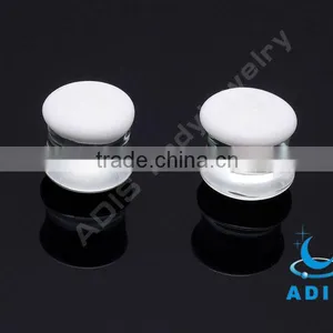 Attractive Wholesale Glass Piercing Ear Tunnel Transparent Pyrex Glass Ear Plugs thumbnail-3