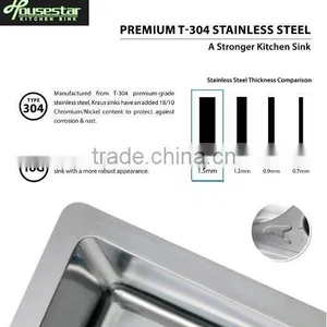New Premium Undermount Big Single Bowl Kitchen Sink Stainless Steel Sink For Modern Kitchen Design thumbnail-4