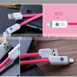 Ultra Thin USB Cable for Mobile Phone Soft USB Data Transfer Cable Charger With LED Light thumbnail-5