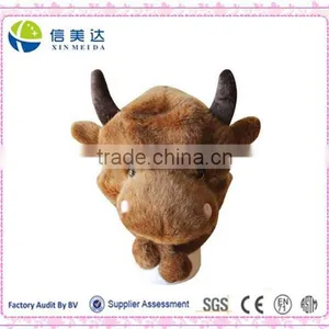 Plush Animal Bison Hat Cap - Soft Warm Winter Headwear thumbnail-1