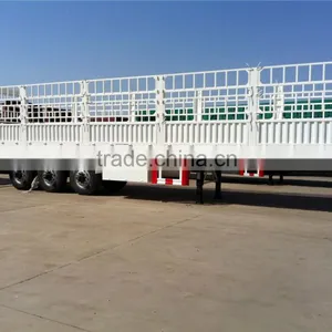 60T 3 Axle Animals Transport Semi Trailer /truck Stake Semi Trailer thumbnail-3