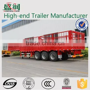 3 Axles 50T Bulk Cargo Truck / Side Wall Semi Trailer thumbnail-1