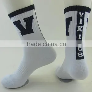 Wholesale Custom Happy Women White Terry Socks thumbnail-2