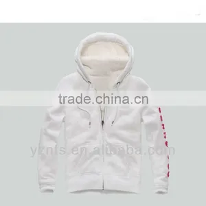 Men Fashion Plain White Zip Up Hoodies thumbnail-1