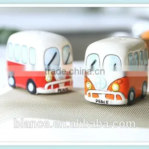Camper Van VW Design Dinner Set Ceramic Bus Shape Salt and Pepper Sets thumbnail-5