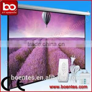 Office Wall Mounted Electric Control Motorized Projection Screen for Office Projector AV Solutions thumbnail-1