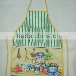 3 Pcs Silk Screen Print Cotton Kitchen Apron Set Print Cotton Pot Holder Oven Mitten Set thumbnail-6