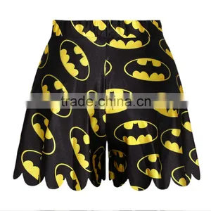 Drop Shipping Women Shorts Polyester and Spandex Pants Cartoon Black Print N14-13 thumbnail-1