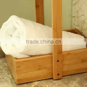 3 Tiers Natural Bambooo Wooden Bamboo Bathroom Shelves for Towels thumbnail-5