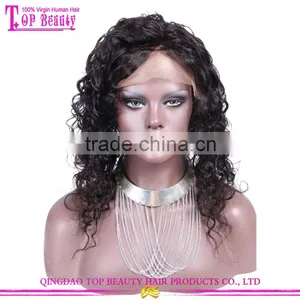 Wholesale Price Lace Wig Human Hair Virgin Brazilian Human Hair Wig 14 Inch Curly Hair Wig thumbnail-1