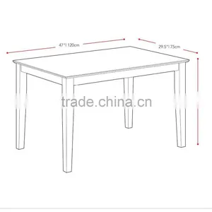 Dark Cocoa Stained Rubberwood Wooden Dining Table Designs thumbnail-2