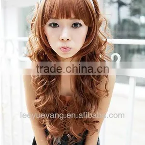 Noble Bright Brown Long Big Curly Wig thumbnail-1