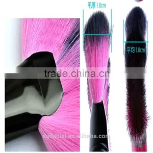 Wooden Rose Handle Cosmetic Fan Brush Double Sided Natural Hair Makeup Brush thumbnail-5