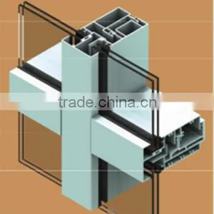 6000 Series Extrusion Aluminum Frameless Double Glass Curtain Wall thumbnail-1