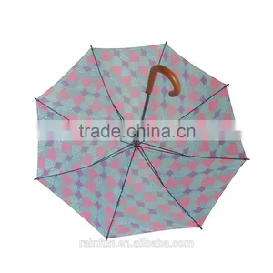 Long Outdoor Full Printing Wooden Handle Umbrella thumbnail-3