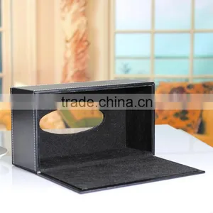 Luxury Black Leather Restaurant Tissue Box thumbnail-4