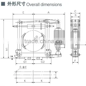 High Efficiency YWZ 4B Series Electric Hydraulic Drum Brake thumbnail-2