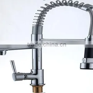 High Quality Pull Out Spring Kitchen Tap Brass Kitchen Sink Faucet thumbnail-1