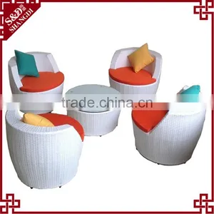 S&D Factory Directaly Home & Garden Withe Rattan Weave Coffee Table Set thumbnail-1