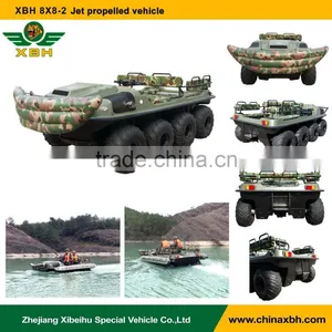 XBH 8X8-2A Jet Propelled Vehicle Floating Water Amphibious ATV Crossing River Car thumbnail-1