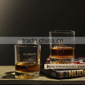 300ml Clear Glass Cup With Small Bubbles at the Bottom and Embossed Letter for Drinking thumbnail-6