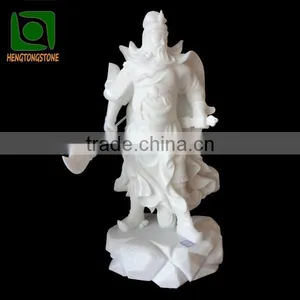 White Marble Guan Gong Statue for Christmas thumbnail-1