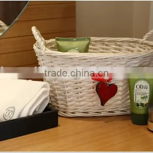 Hotsale White Oval Wicker Storage Basket for Home or Office Storage Use thumbnail-1