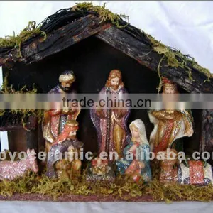 Polyresin Nativity Manger Set thumbnail-1