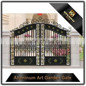 Powder Coated Aluminum Garden Gate With Flower Design thumbnail-1