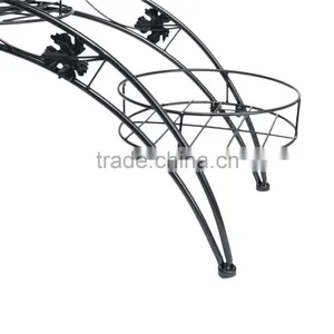 Elegant Arch Metal Potted Plant Garden Patio Display Rack With 3 Holders Flower Pots Holders Display Stand thumbnail-4